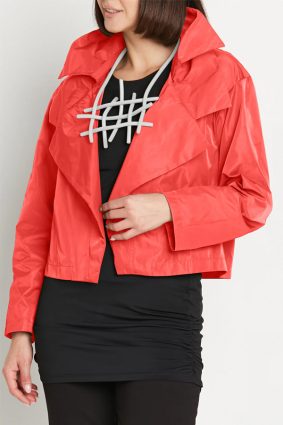 Planet Tripe Collar Jacket Cherry