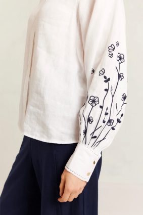 Alessandra Calla Shirt White_Navy