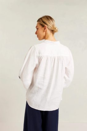 Alessandra Calla Shirt White_Navy