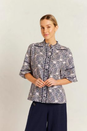 Alessandra Lia Shirt Raya Navy