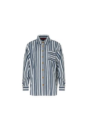 Cooper Just Casually Shirt Navy Stripe