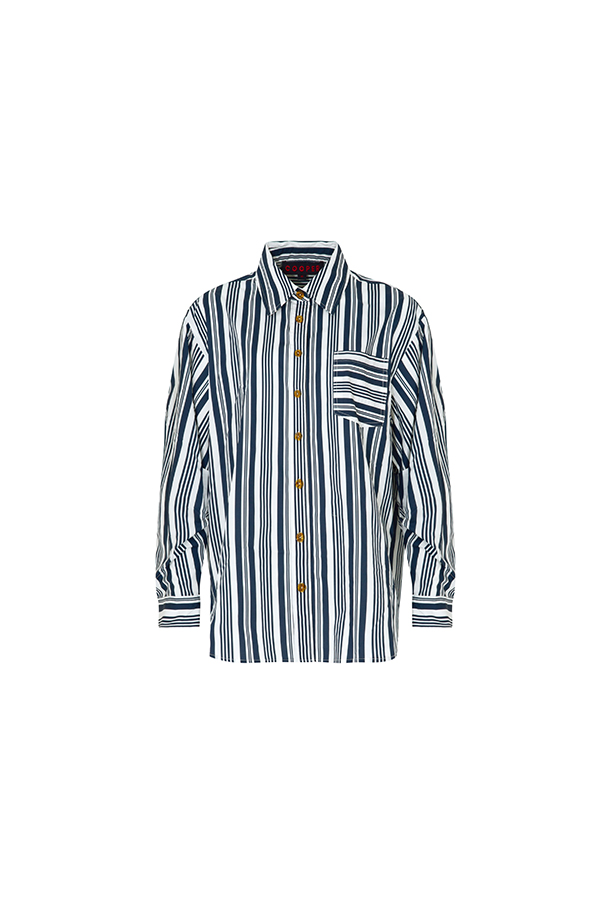 Cooper Just Casually Shirt Navy Stripe