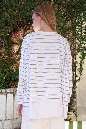 Cooper My sweater Half Top White With Stripe
