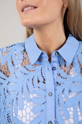 Coster Lace Shirt Bright Sky Blue
