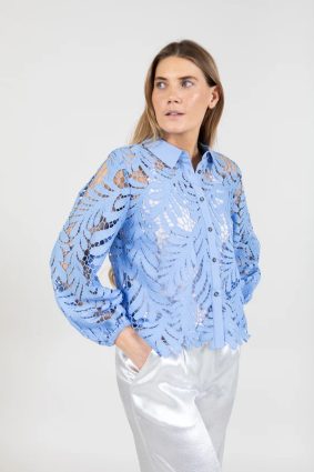 Coster Lace Shirt Bright Sky Blue