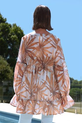 Curate Take Cover Top Sky Blue Palm