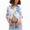 Desigual Shirt Blanco Floral