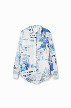 Desigual Shirt Blanco Floral