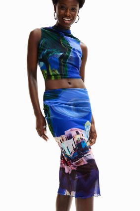 Desigual Skirt Medieval Blue