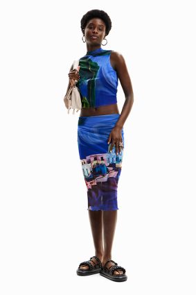 Desigual Skirt Medieval Blue
