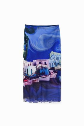 Desigual Skirt Medieval Blue