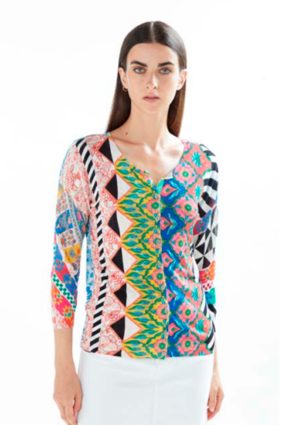 JEI'S Coreana Cardigan Top 34 St. Patchwork