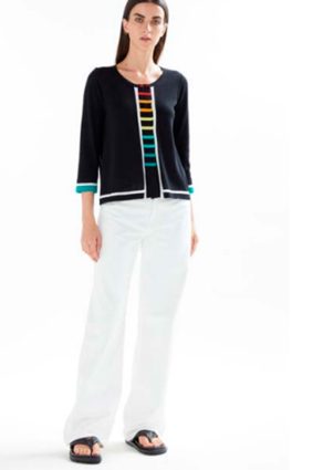 JEI'S Giacchina Cardigan Top 34 Rainbow Nero