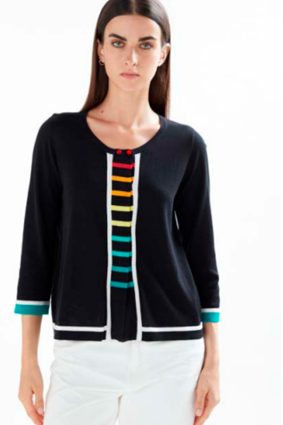 JEI'S Giacchina Cardigan Top 34 Rainbow Nero