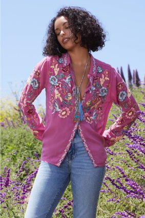 Johnny Was Tifany Blouse Violet Quartz Vqt