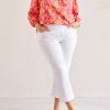 Tribal 5 Pkt Pull On Kick Flare Capri White