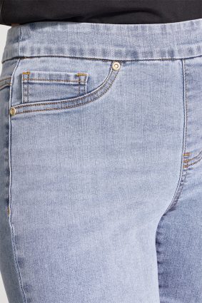 Tribal Audrey Pull-On Straight Crop Pant Vistablue