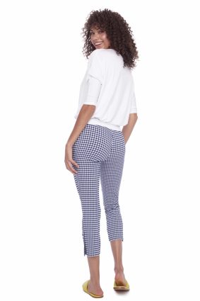 UP! 25in Techno Crop Pant Blue Gingham