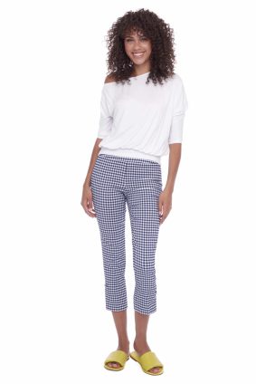 UP! 25in Techno Crop Pant Blue Gingham
