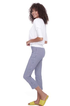 UP! 25in Techno Crop Pant Blue Gingham