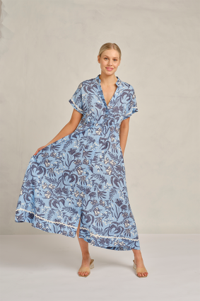 Alessandra Candice Wave Dress Paradise Cornflower