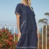Alessandra Chiara Wave Dress Navy
