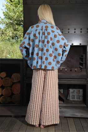 Curate Half Cut Pant Coffee Stripe