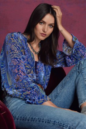 Johnny Was Joasie Burnout Blouse Persephone