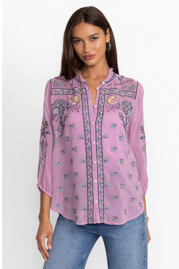 Johnny Was Medina Blouse Lavender