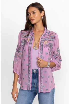 Johnny Was Medina Blouse Lavender