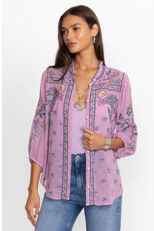 Johnny Was Medina Blouse Lavender