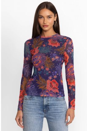 Johnny Was Natalie Long Sleeve Mesh Tee Etta’s Garden