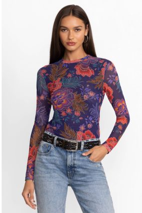 Johnny Was Natalie Long Sleeve Mesh Tee Etta’s Garden