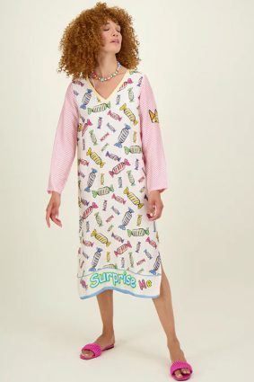 Me369 Violet V-Neck T-Dress Candy