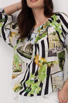 Monari Blouse Polaroid Allover Marble-5