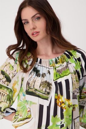 Monari Blouse Polaroid Allover Marble-5
