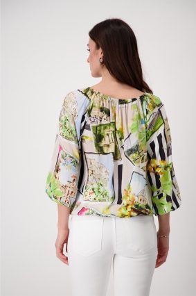Monari Blouse Polaroid Allover Marble-5
