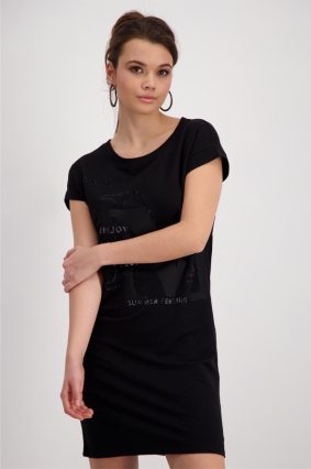 Monari Dress Mini Satin Print Black