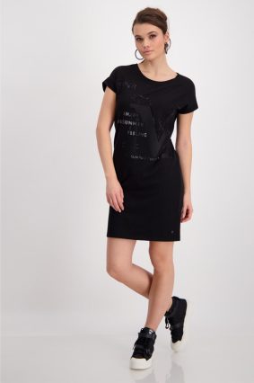 Monari Dress Mini Satin Print Black