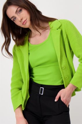 Monari Jacket Basic Knitted Blazer Matcha
