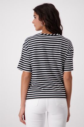 Monari Shirt Basic Stripes Blk Ringlet