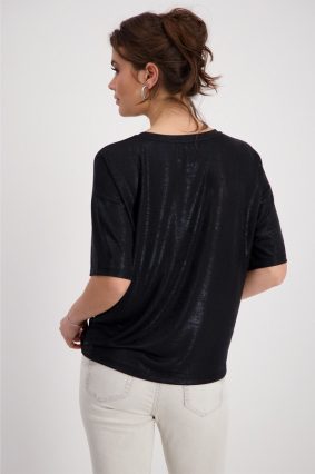 Monari Shirt Decorative Font Black-2
