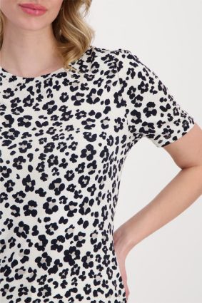 Monari Shirt Leopard Print Allover Black