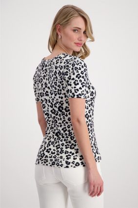 Monari Shirt Leopard Print Allover Black