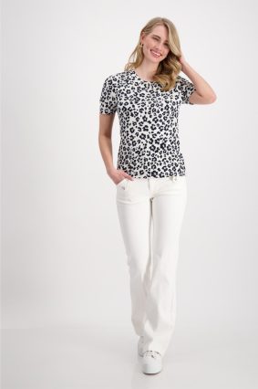 Monari Shirt Leopard Print Allover Black