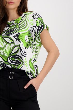 Monari Shirt Paisley Mix Allover Matcha