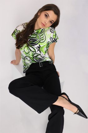 Monari Shirt Paisley Mix Allover Matcha