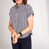 Peruzzi Seer Sucker Stripe Shirt Navy