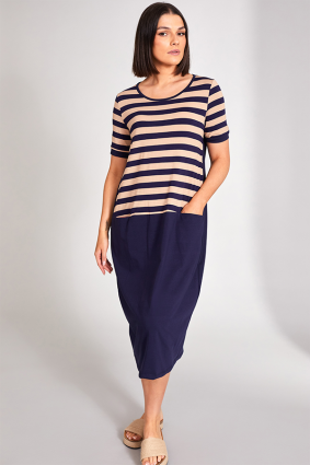 Peruzzi Stripe Dress NavyPeruzzi Stripe Dress Navy