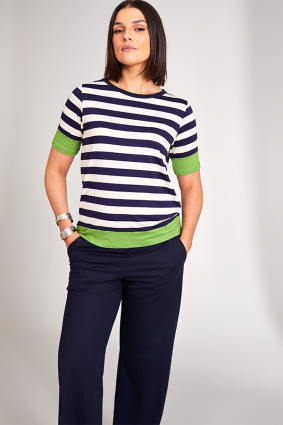 Peruzzi Stripe T Shirt Navy